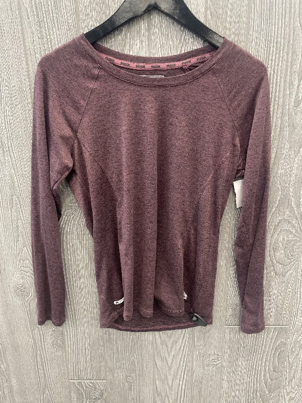 Effortless Style Athletic Top Long Sleeve Collar By Rbx In Purple, Size: S