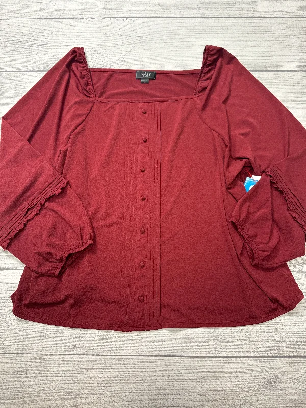Soft Fabrics Top Long Sleeve By Belldini In Red, Size: 3x