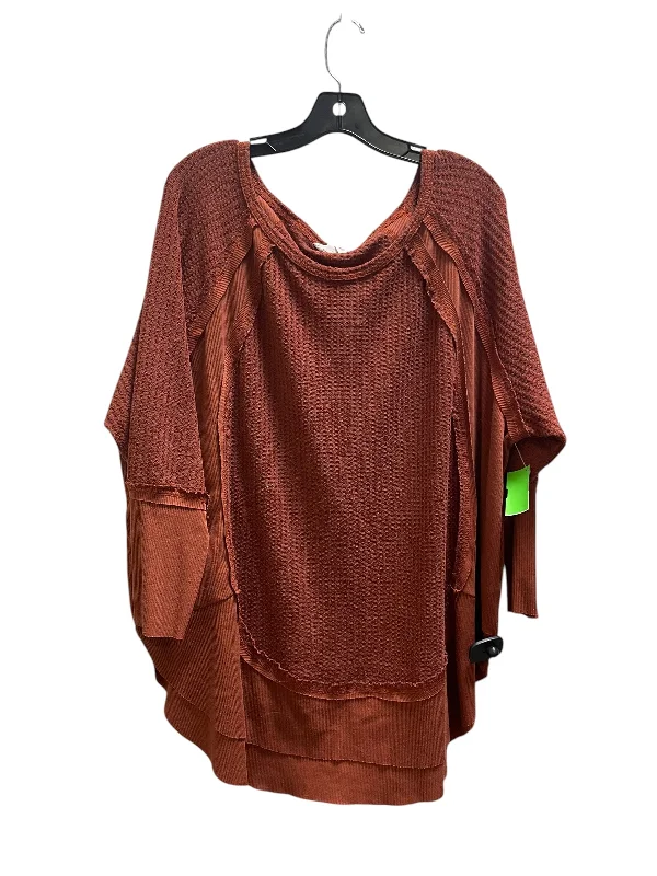 Top Long Sleeve By Amaryllis In Red, Size: 2x