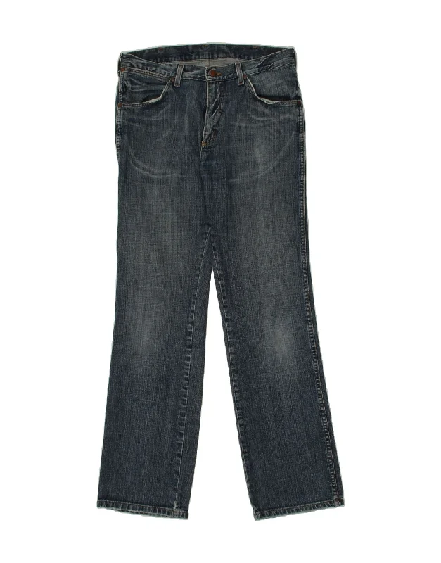 Sporty Wardrobe WRANGLER Mens Alaska Straight Jeans W33 L34 Blue Cotton