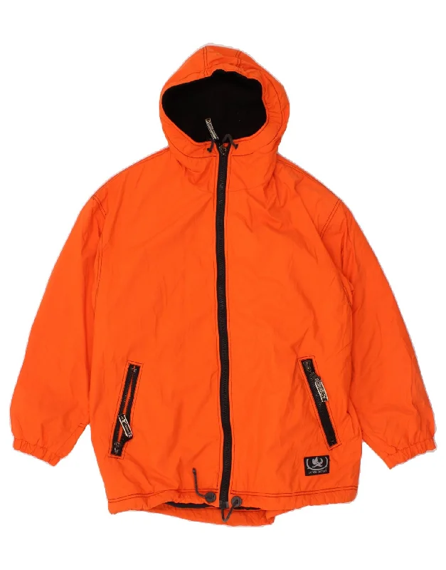 Stylish Comfort VINTAGE Mens Graphic Hooded Rain Jacket UK 38 Medium Orange Polyamide Stylish Comfort VINTAGE Mens Graphic Hooded Rain Jacket UK 38 Medium Orange Polyamide