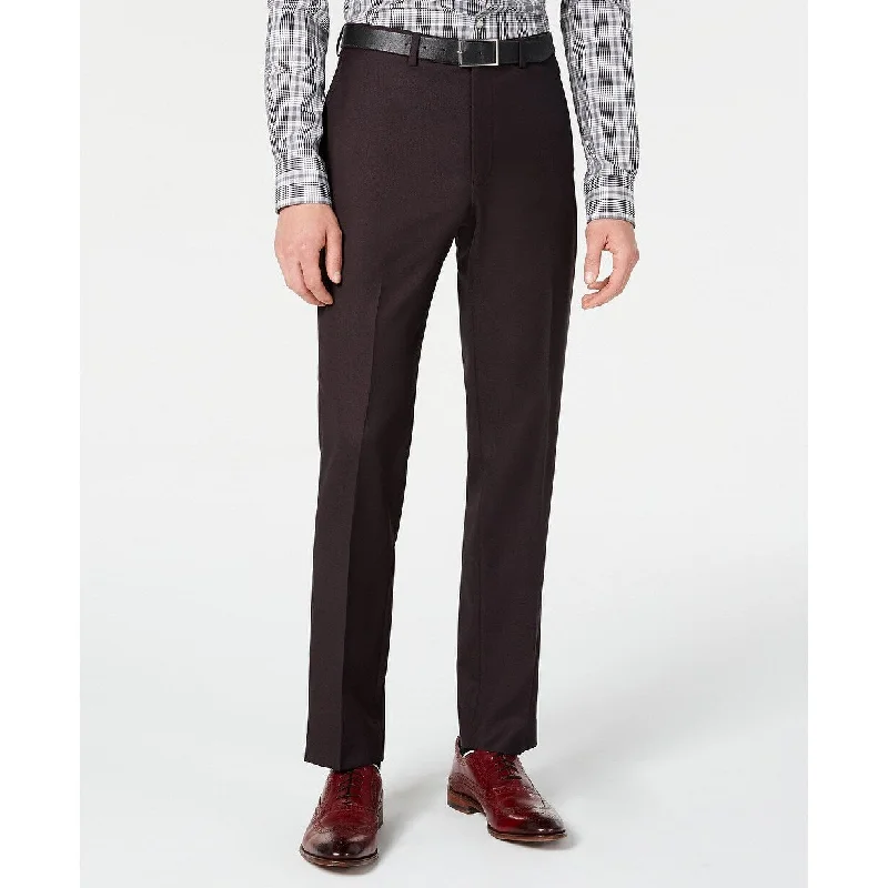 Modern Apparel DKNY Men's Modern-Fit Stretch Burgundy Birdseye Suit Pants Red Size 34X30 Modern Apparel DKNY Men's Modern-Fit Stretch Burgundy Birdseye Suit Pants Red Size 34X30