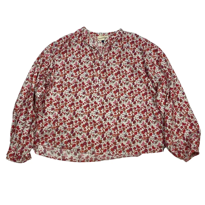 Laid-Back Wear Top Long Sleeve By Universal Thread In Floral Print, Size: M