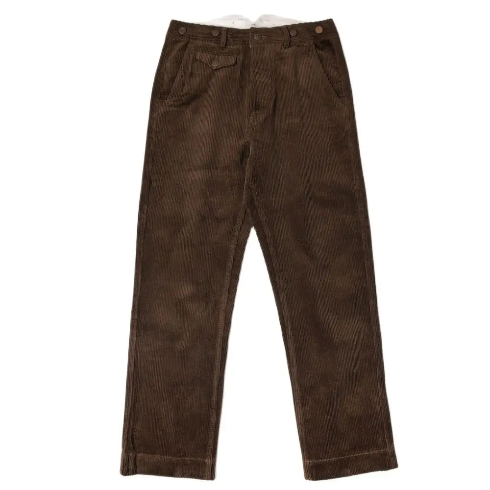 Relaxed Fits Men's High Waist Straight Corduroy Pants Classic Cargo Trousers