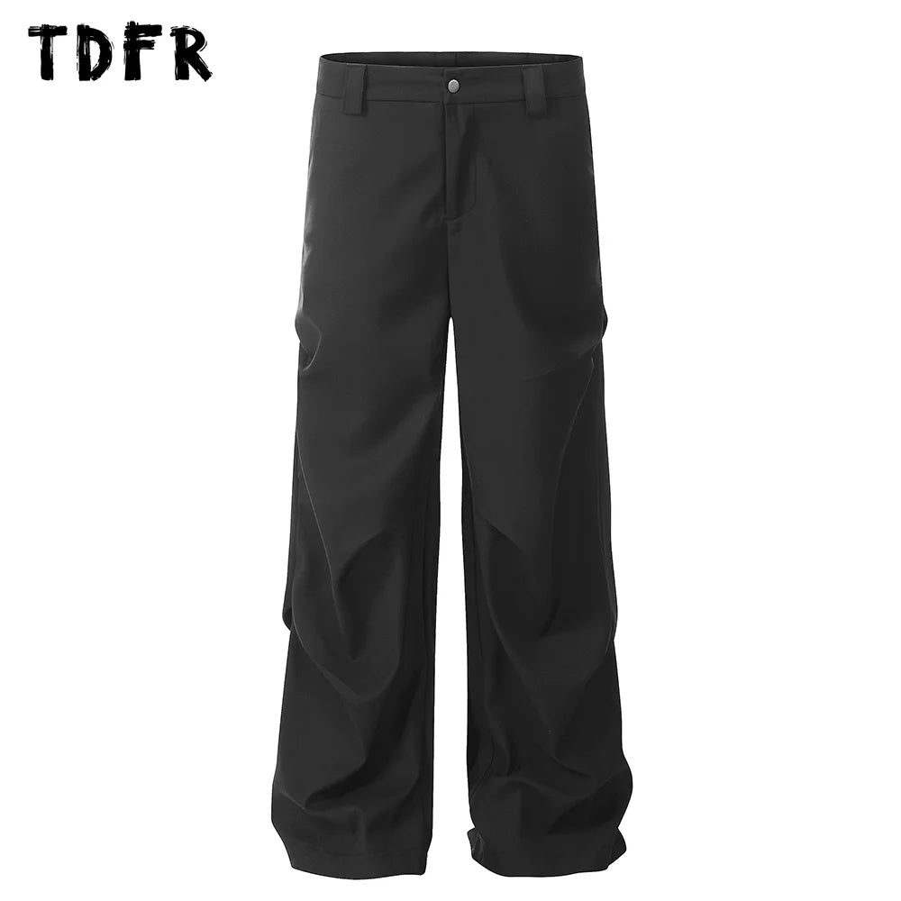 Soft T-Shirts Solid Color Cargo Pants Mens Casual Streetwear Loose Wide Leg Trousers Soft T-Shirts Solid Color Cargo Pants Mens Casual Streetwear Loose Wide Leg Trousers