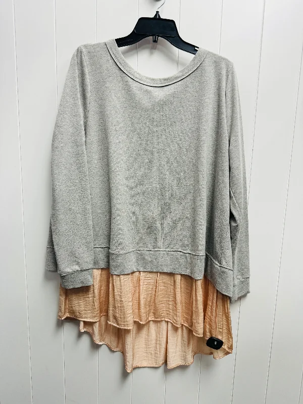 Weekend Outfits Top Long Sleeve By Lane Bryant In Green & Pink, Size: 14
