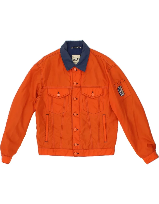 GAS Mens Street Mood Bomber Jacket UK 36 Small Orange Nylon