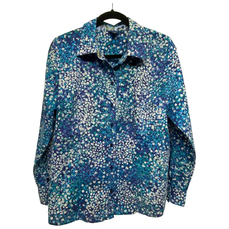Cozy Essentials Top Long Sleeve By Basic Editions In Blue, Size: L
