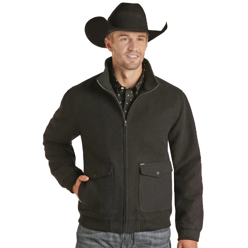 Relaxed Fit Panhandle Men's Black Bomber Coat