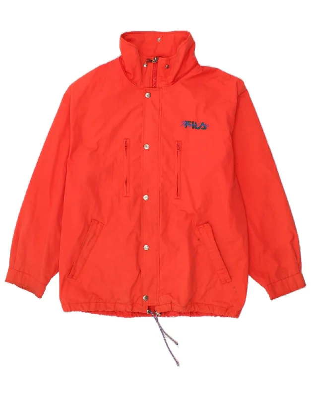 FILA Mens Windbreaker Jacket IT 54 2XL Red Polyester