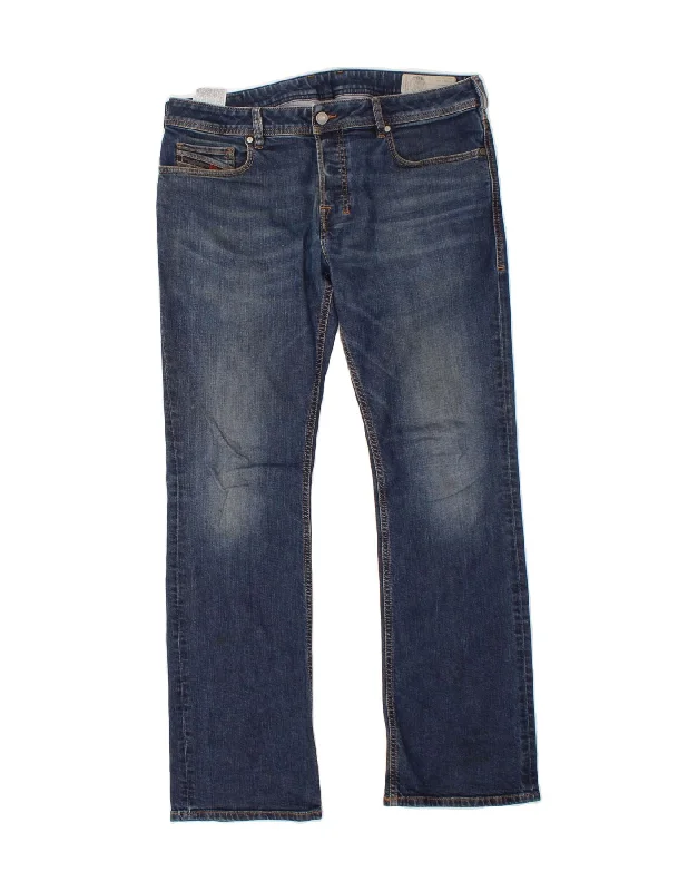 DIESEL Mens Zatiny Regular Bootcut Jeans W34 L32 Blue Cotton