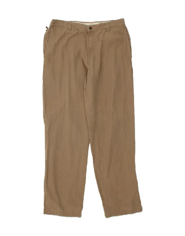 Stylish Looks COLUMBIA Mens Straight Chino Trousers W36 L34 Beige Cotton
