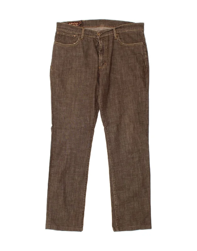Functional Wear MARLBORO CLASSICS Mens Straight Jeans W34 L34  Brown Cotton