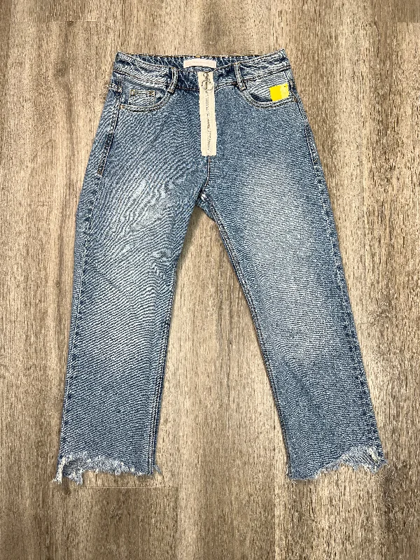 Cool Comfort Jeans Cropped By Zara In Blue Denim, Size: 2