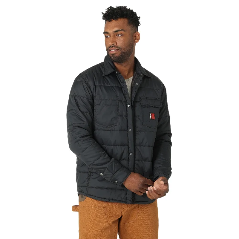 Minimalist Style Wrangler Men's Black Insulated Shirt Jacket
