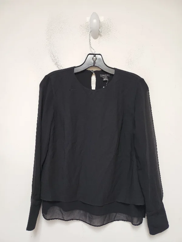 Street Style Top Long Sleeve By Ann Taylor In Black, Size: Xsp