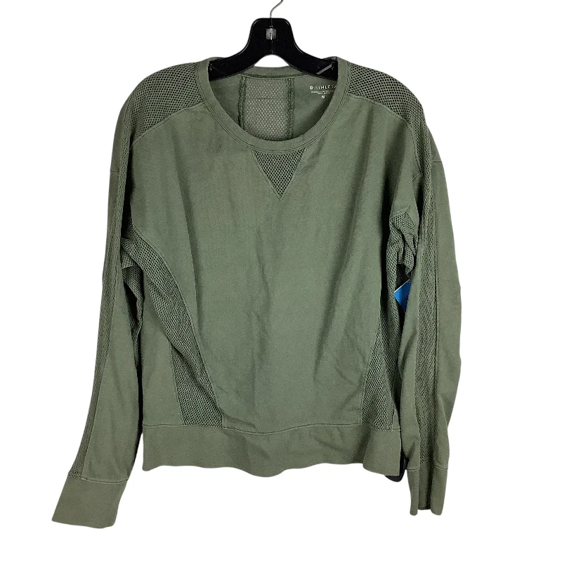 All-Day Wear Athletic Top Long Sleeve Crewneck By Athleta In Green, Size: M