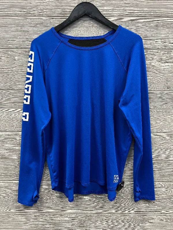 Modern Casuals Athletic Top Long Sleeve Crewneck By Pink In Blue, Size: M