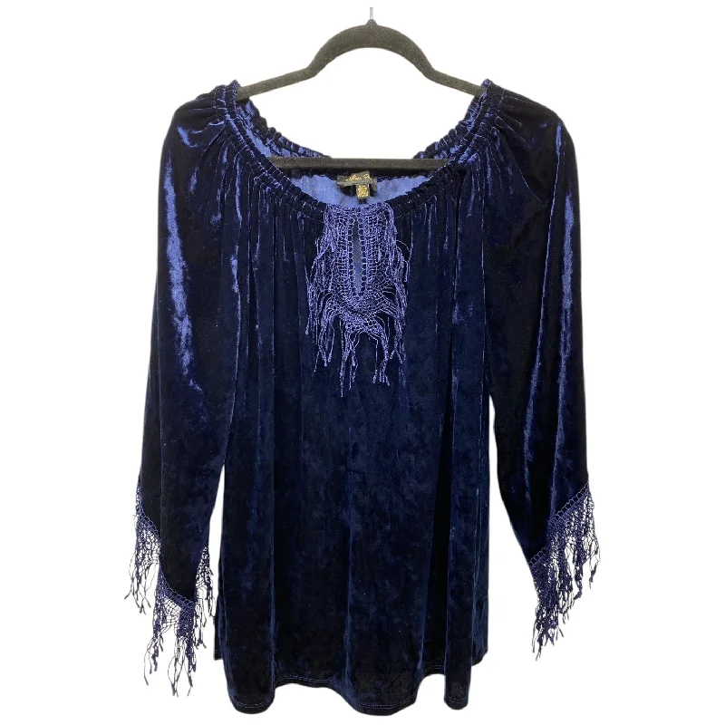 Tailored Comfort Top 3/4 Sleeve By Melissa Paige In Navy, Size: M