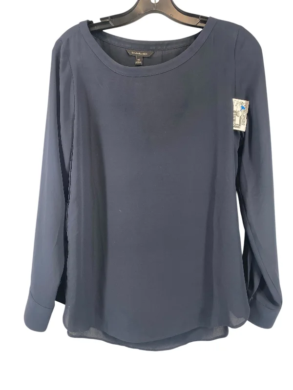 Soft Fabrics Top Long Sleeve By Banana Republic In Black, Size: Xs
