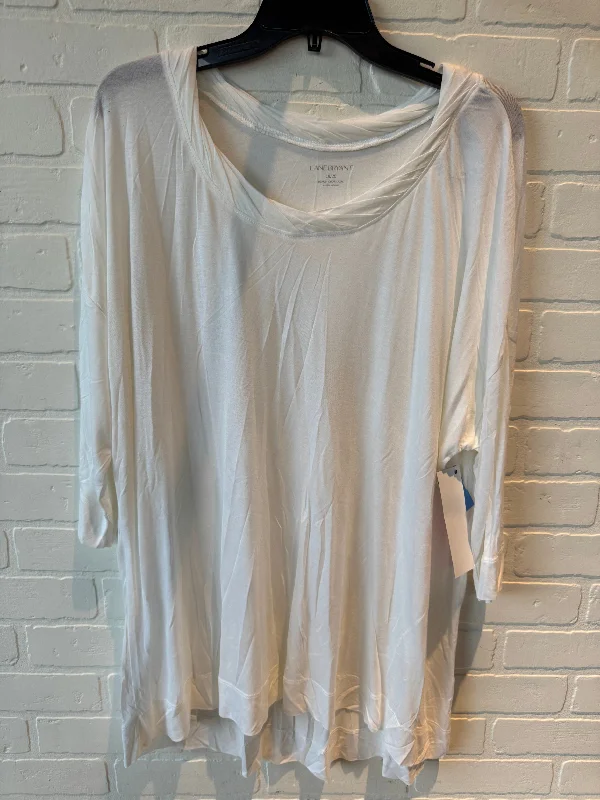 Tailored Comfort Top Long Sleeve By Lane Bryant In Cream, Size: 1x