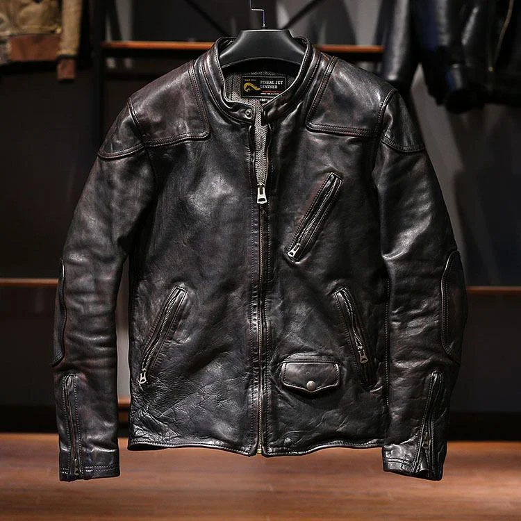 Comfy Jackets Venom™ Men’s Horsehide Leather Jacket – Timeless Black Design
