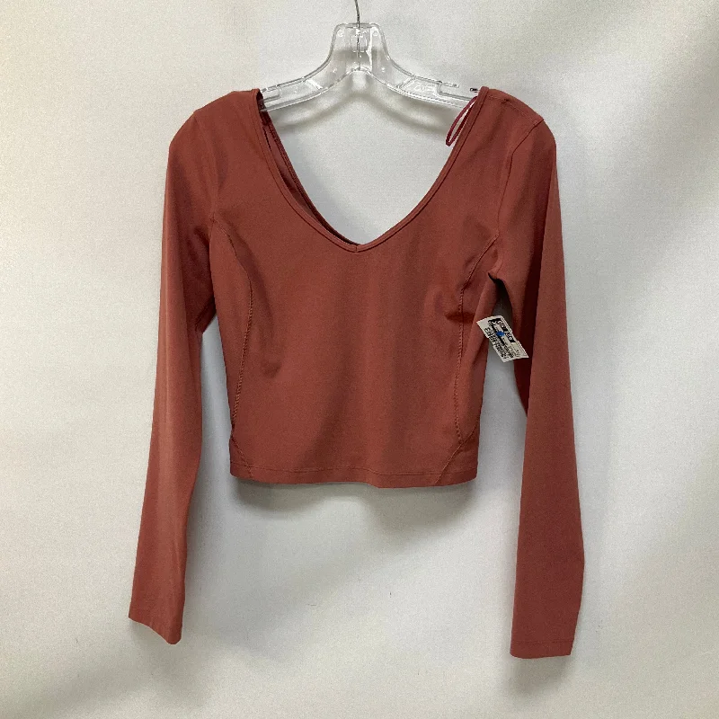 Athletic Top Long Sleeve Crewneck By Lululemon In Rose Gold, Size: 6