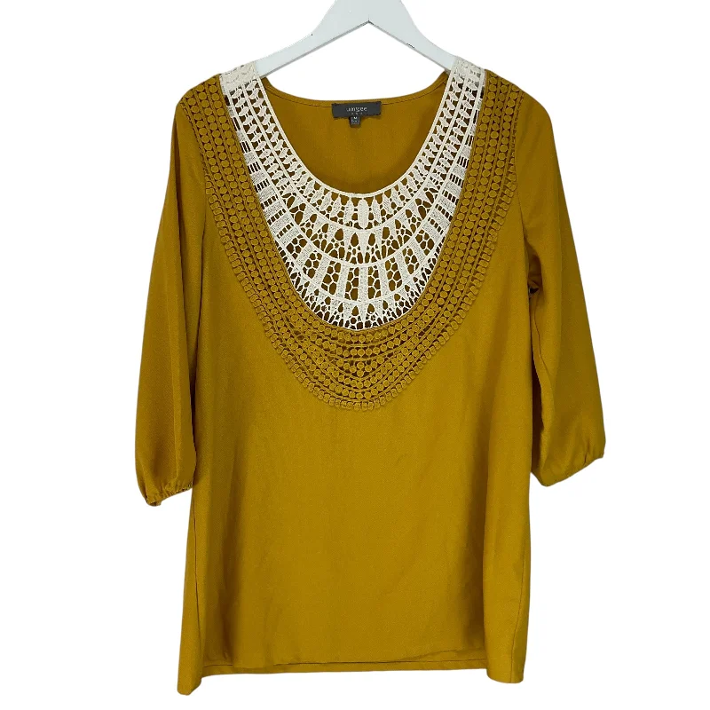 Casual Wear Top Long Sleeve By Umgee In Yellow, Size: M