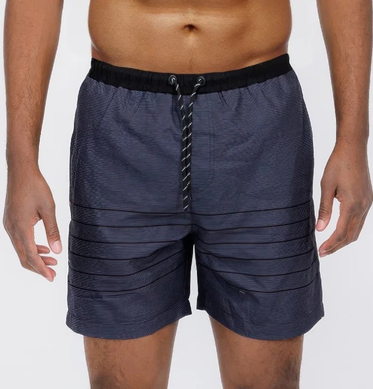 Casual Outfit Blue Stripes Swim Shorts