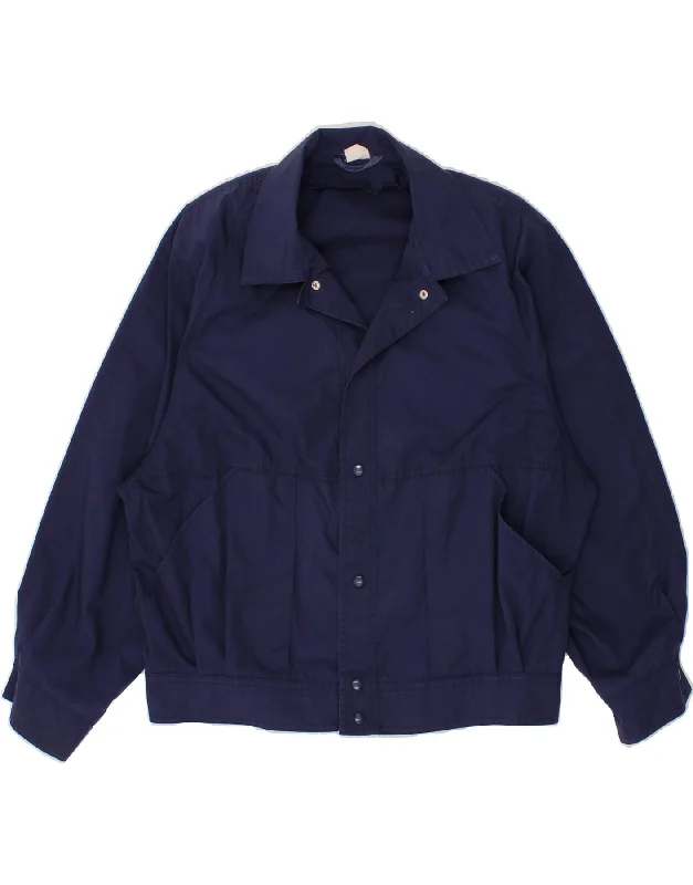 Stylish Looks VINTAGE Mens Bomber Jacket UK 40 Large Navy Blue