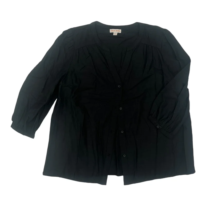Modern Casuals Top 3/4 Sleeve By Knox Rose In Black, Size:L