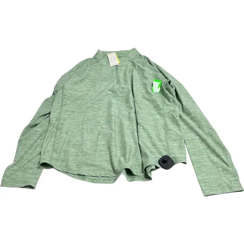 Simple Styles Athletic Top Long Sleeve Collar By All In Motion In Green, Size: Xl
