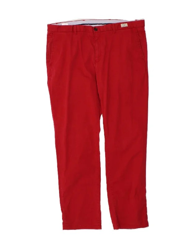 TOMMY HILFIGER Mens Slim Chino Trousers W40 L32 Red Cotton