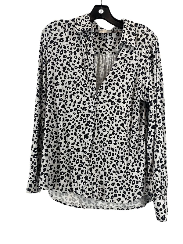 Retro Style Top Long Sleeve By Loft In Animal Print, Size: S
