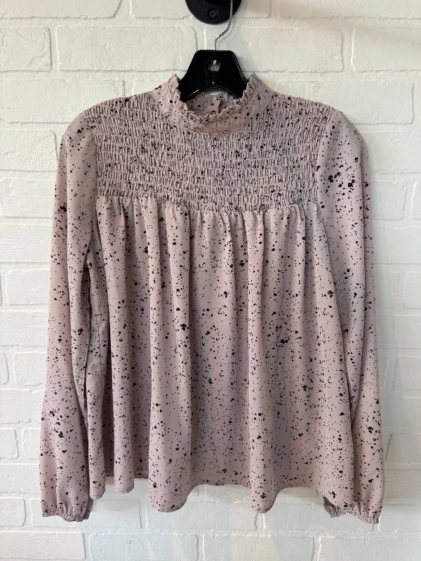 Lounge Wear Top Long Sleeve By She + Sky In Black & Pink, Size: S