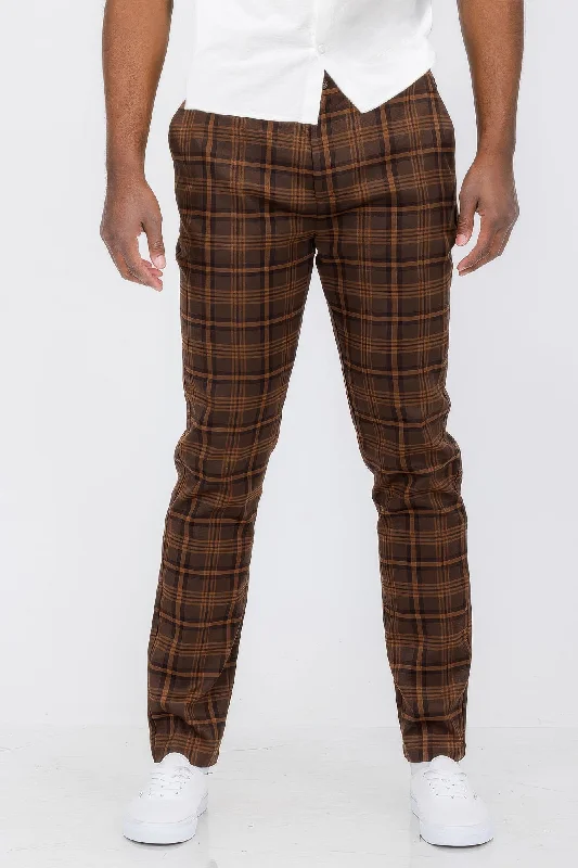 Urban Look Mens Plaid Trouser Pants