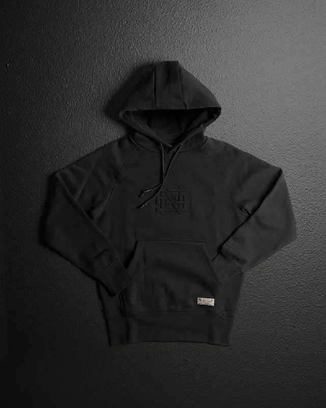 Retro Style EMBOSSED PULLOVER-BLACK