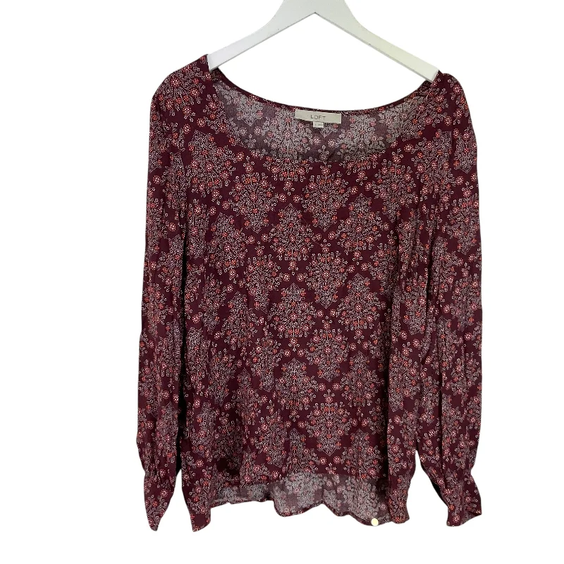 Urban Outfits Top Long Sleeve By Loft In Red, Size: L