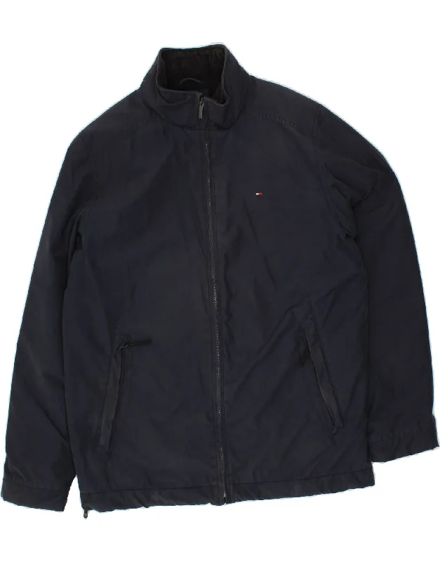 Timeless Apparel TOMMY HILFIGER Mens Bomber Jacket UK 40 Large Navy Blue Cotton