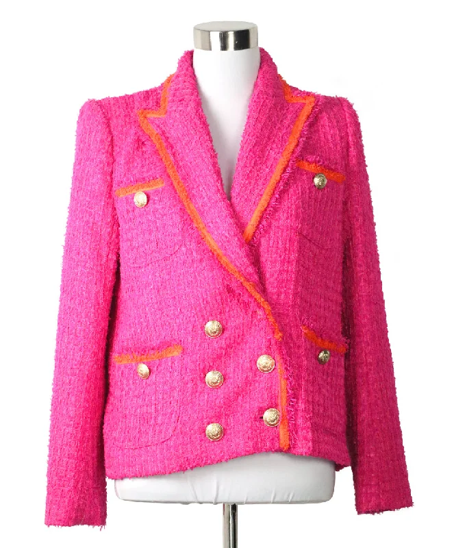 L'Agence Fuchsia & Orange Tweed Blazer sz 2