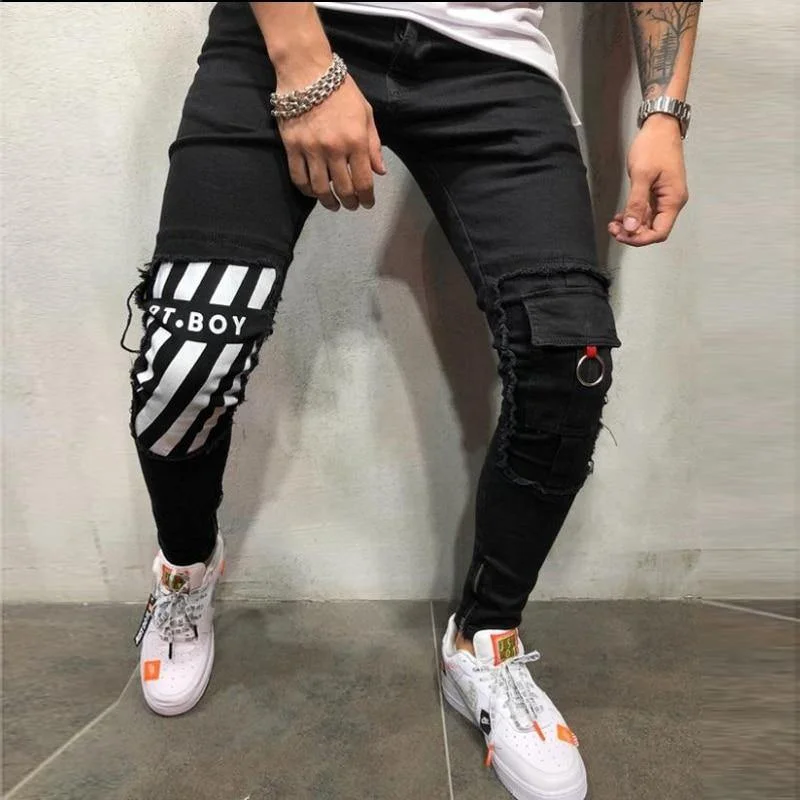 Men's Slim Fit Distressed Stretch Jeans