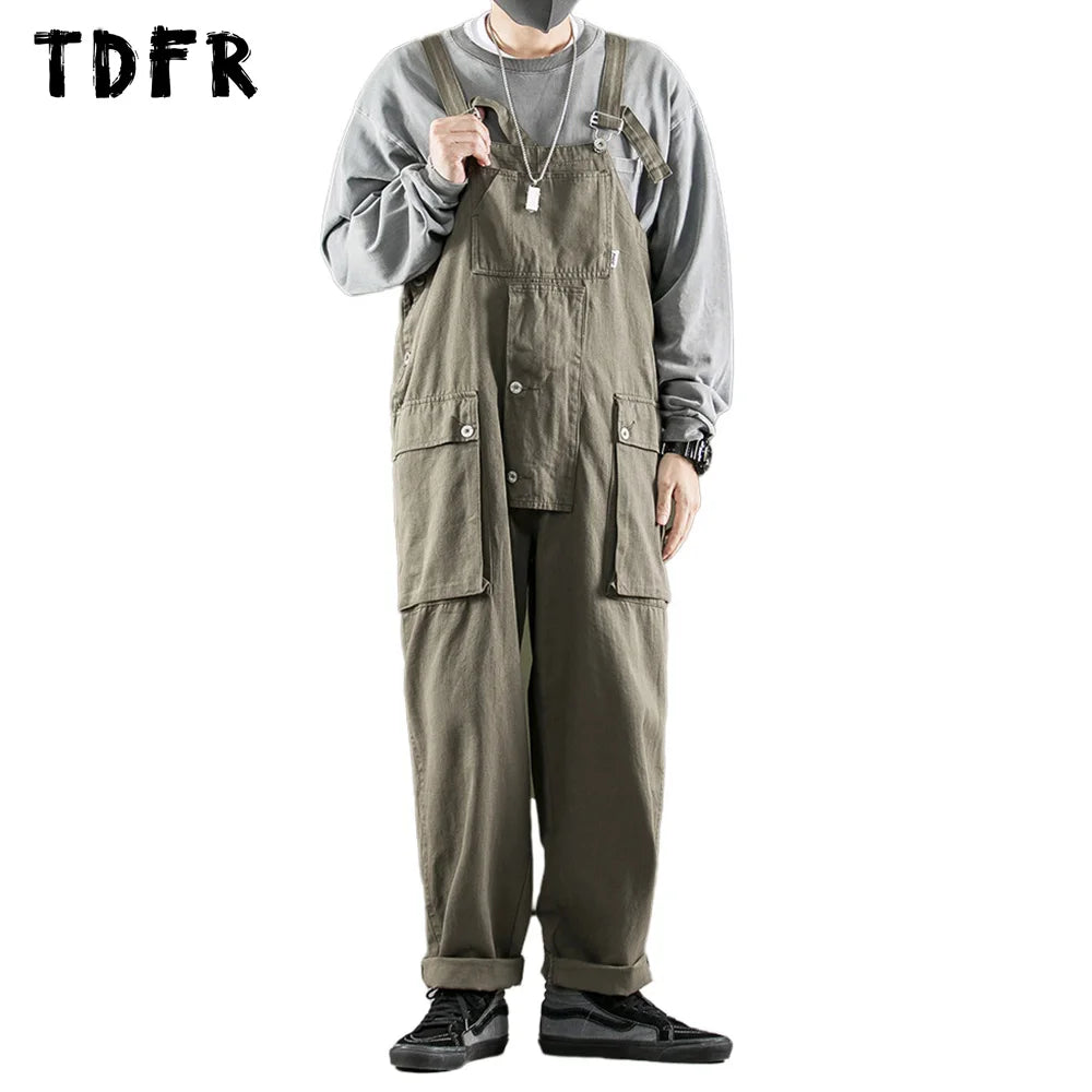 Outdoor Gear Casual Loose Wide Leg Cargo Pants Jumpsuit Men Overalls Trousers