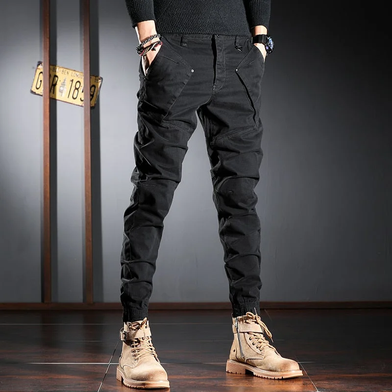 Men's Designer Style Spliced Patchwork Cargo Pants