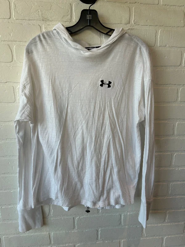Soft Layers Athletic Top Long Sleeve Hoodie By Under Armour In White, Size: S