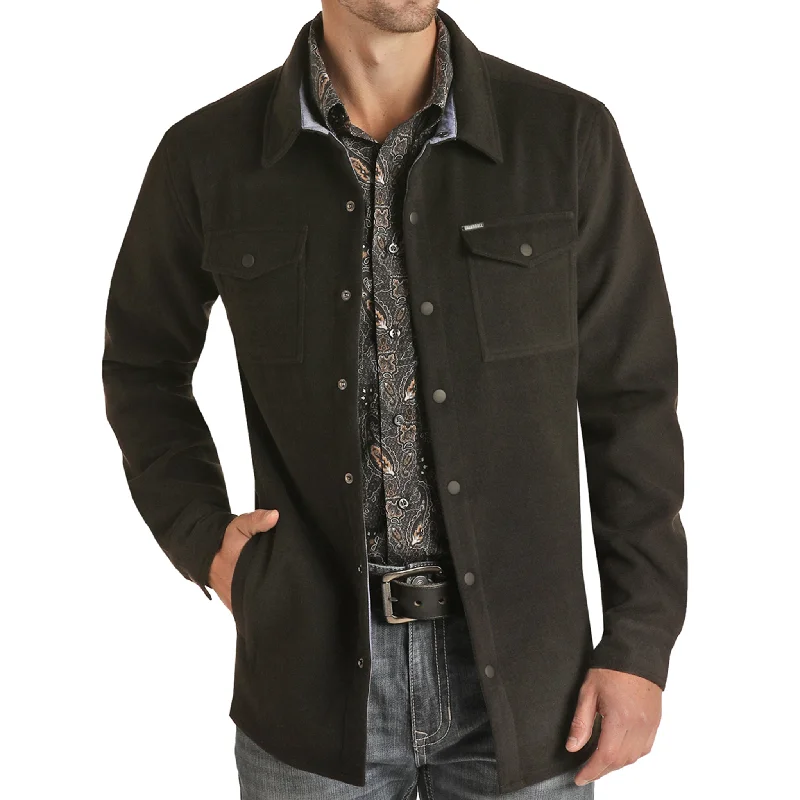 Trendy Comfort Rock & Roll Men's Black Shirt Jacket