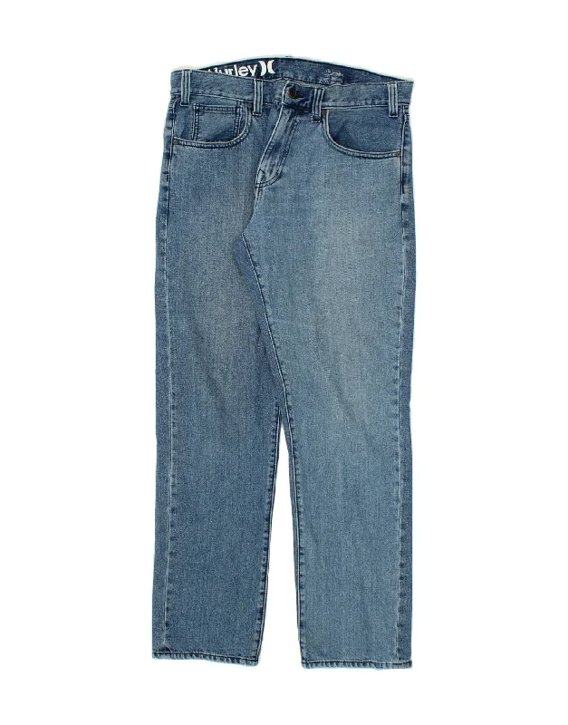 Casual Wear HURLEY Mens Straight Jeans W34 L31 Blue Cotton