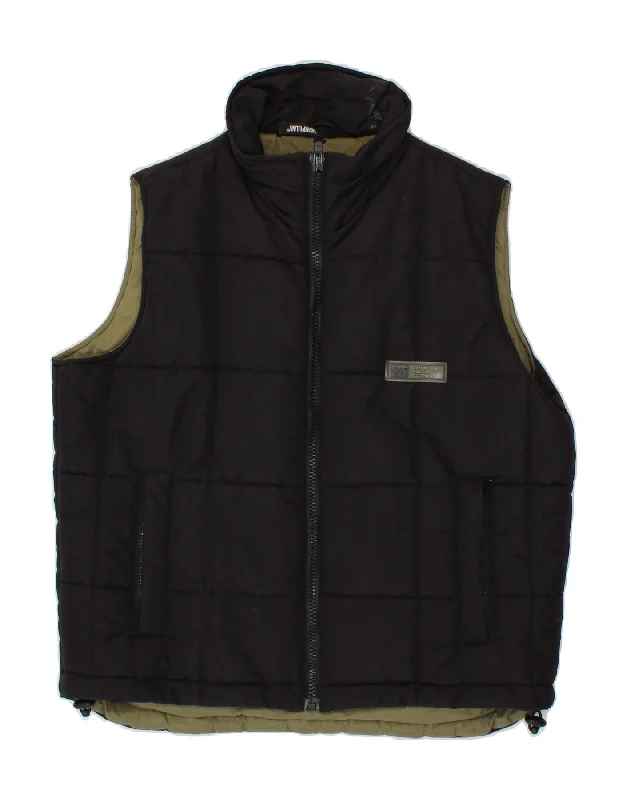 Urban Look CAT Mens Padded Gilet UK 38 Medium Black Polyamide