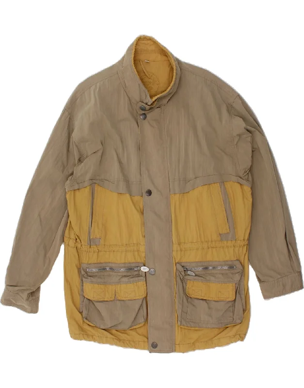 ROVER&LAKES Mens Utility Jacket UK 42 XL Beige Colourblock Cotton