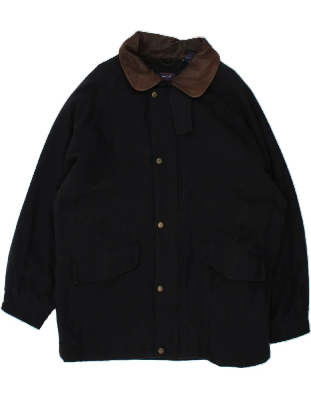Everyday Outfits GANT Mens Overcoat UK 40 Large Navy Blue Wool