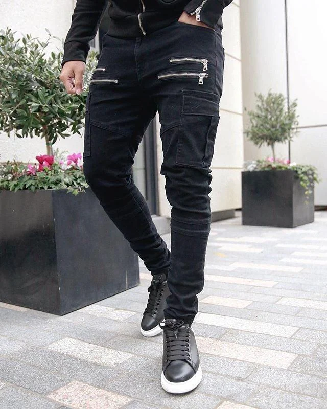 All-Purpose Wear Men's Harem Multi-pocket Slim Fit Zip Joggers